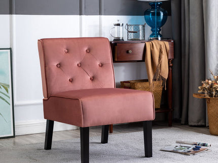 Reese - Living Room Armless Button Tufted Pattern Accent Chair (Set of 2)