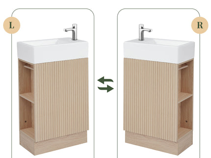 Modern Bathroom Vanity With Sink And 2 Tier Shelf