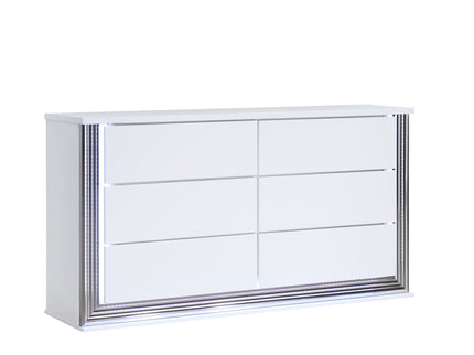 Moon - Smooth Dresser With LED - White