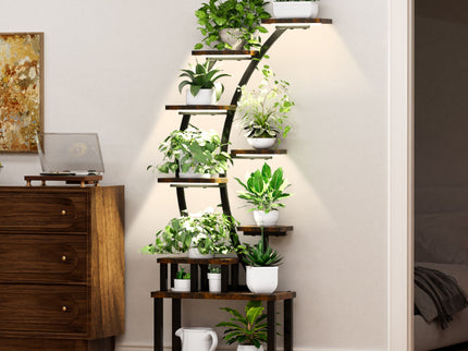 9 Tiered Indoor Plant Stand With 5 Adjustable Grow Lights