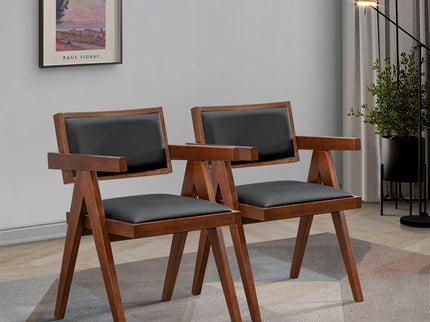 Athena - Dining Chair (Set of 2) - Black / Brown