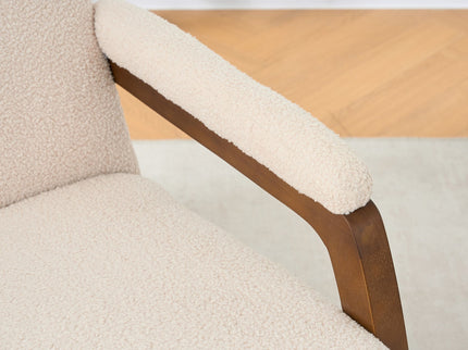 Curved Frame Rocking Accent Chair - Beige / Brown