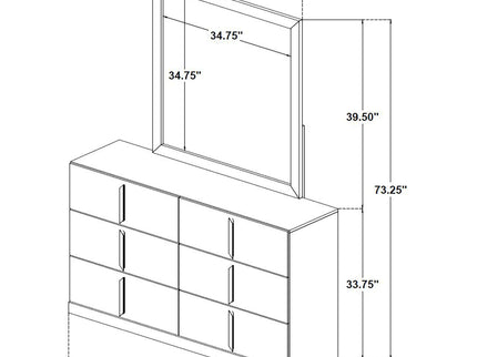 Lauryn - 6 Drawer Dresser With Mirror - Gloss White