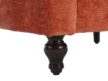 Modern Mid Century Wood Frame Armchair With Tufted Design