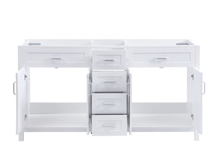 Bathroom Vanity Cabinet Only, Soft Close Doors & Drawers, 4 Drawers & 2 Double Door Cabinets - White
