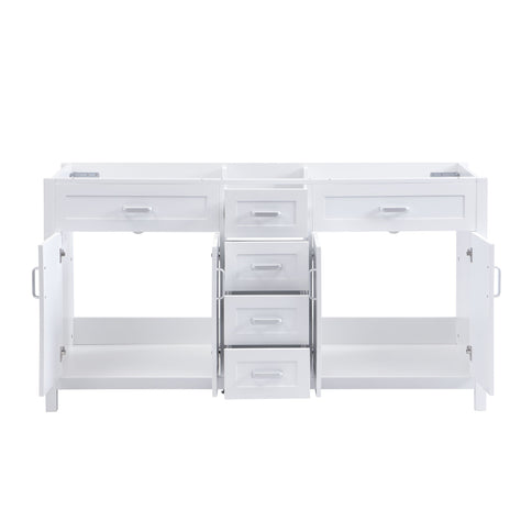 Bathroom Vanity Cabinet Only, Soft Close Doors & Drawers, 4 Drawers & 2 Double Door Cabinets - White