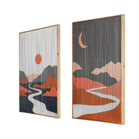 Rectangular Tassel Print Wall Art, Home Decor For Living Room Bedroom Office Hallway - Multicolor