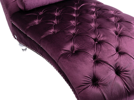 Chaise Lounge Indoor, Button Tufted Upholstered Chaise Lounge Chair With Pillow