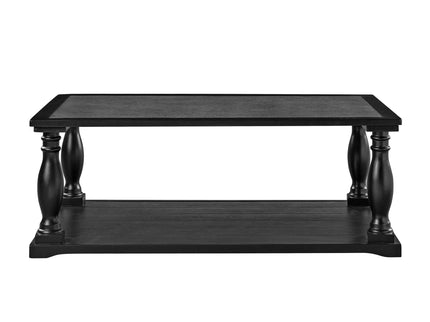 Farmhouse Rectangular Coffee Table With 2 Tiers