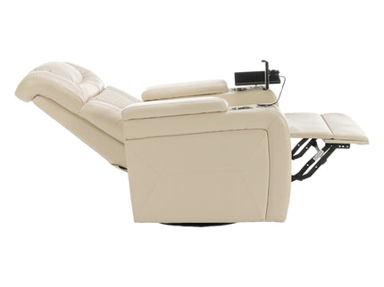 270 Degree Swivel Power Recliner With Tray Table, Phone Holder, Cup Holder, USB Port