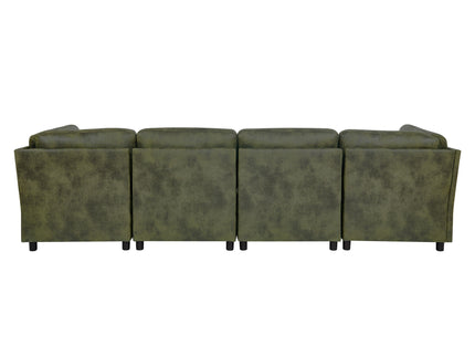 Upholstered Modular Sectional With Custom Configuration And Removable Cushions