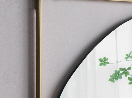 Poppy Mirror With Metal Frame Contemporary Design For Bathroom, Entryway Wall Decor