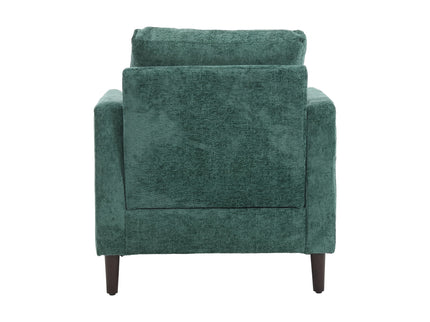 Modern Mid Century Wood Frame Armchair With Tufted Design