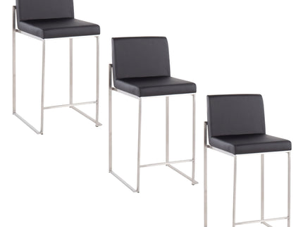 Fuji - Contemporary High Back Counter Stool, Functional Design