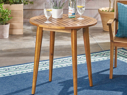 Stamford - Modern Outdoor Bistro Table With Water Resistant - Teak