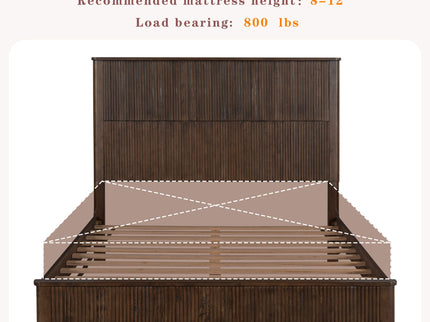 Platform Bed Frame With Tall Headboard
