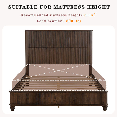 Platform Bed Frame With Tall Headboard