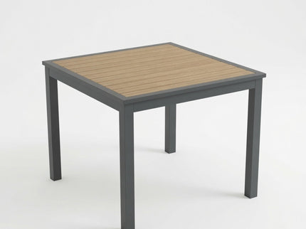 Outdoor Square Patio Slatted Dining Table - Gray