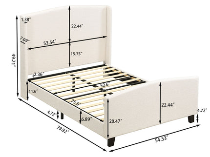 Platform Bed Frame With Tall Headboard And High Footboard
