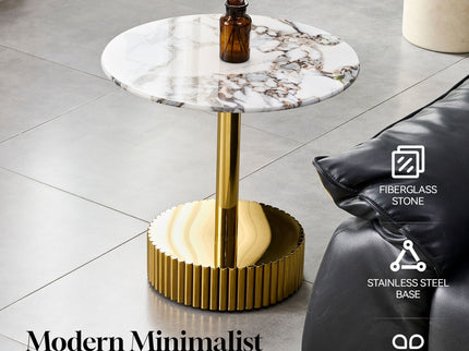 End Table For Living Rooms - Gold / White