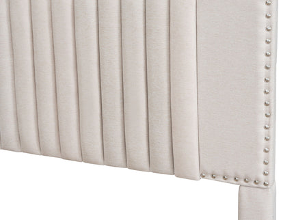 Upholstered Platform Bed With Drawers, Classic Headboard Design