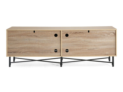 4 Door TV Cabinet, 2 Storage Spaces, Adjustable Shelves