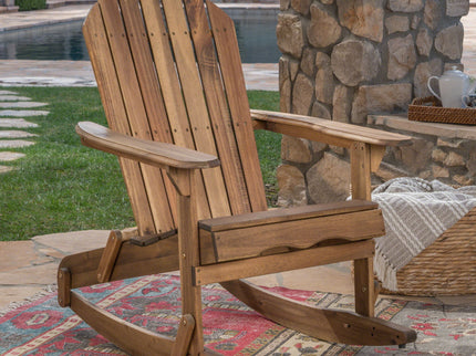 Outdoor Adirondack Rocking Chair With Hand Crafted Details