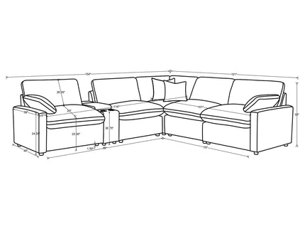 Hollander - 6 Piece Modular Power Reclining Sectional - Dark Gray