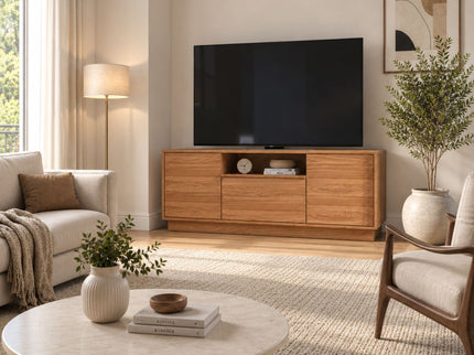 TV Stand For TVs Up To 65" With 2 Doors, 1 Drawer And 1 Open Shelf
