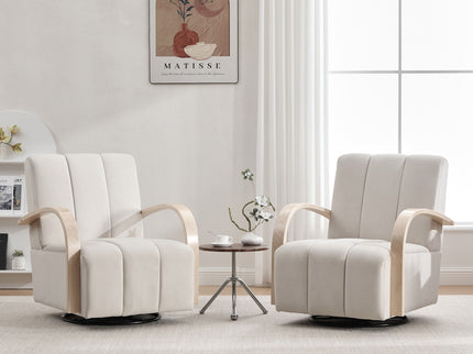 360° Swivel Accent Chair With Armrests