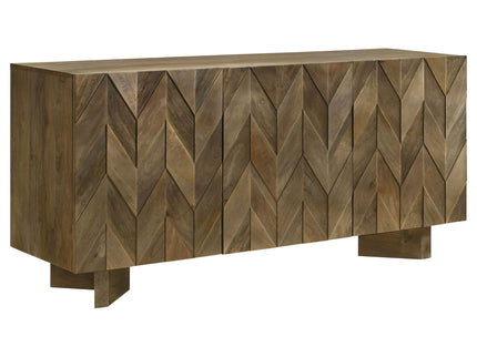 Roman - 3 Door Server With Chevron Design - Brown