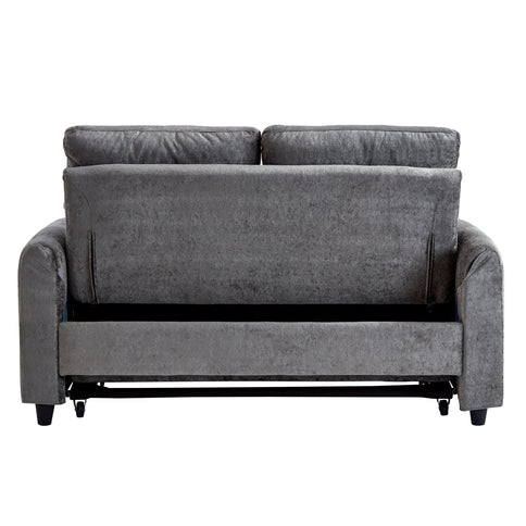 Pull Out Sofa Bed With Adjustable 3 Position Backrest, USB Charging Ports, Side Pockets