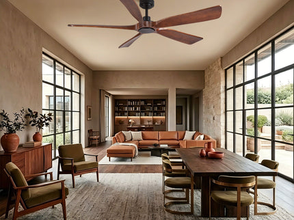 Ceiling Fan With Light And Remote Control, Noiseless, 6 Speeds Reversible, Quiet DC - Matte Black