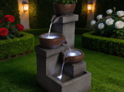 LED Waterfall Fountain Outdoor For Garden - Gray