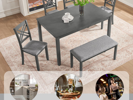 Kitchen Dining Set, Rectangular Dining Table & Upholstered Chairs