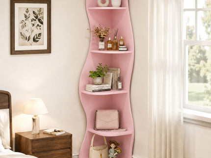 5 Tier S - Shaped Corner Shelf For Living Room
