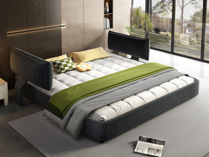 Cloud Bed Frame With Oversized Padded Movable Headboard