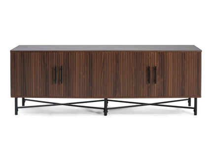 4 Door TV Cabinet, 2 Storage Spaces, Adjustable Shelves