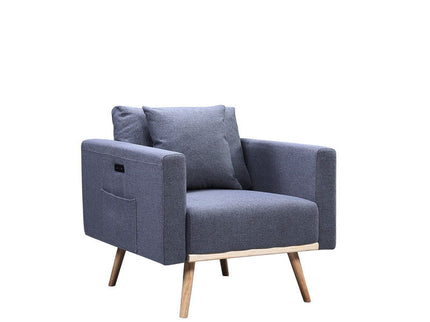 Easton - Fabric Living Room Set With USB Charging Ports Pockets And Pillows (Set of 2)