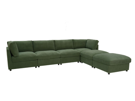 Reversible Modular Sectional With Custom Configuration And Premium Upholstery - Dark Green