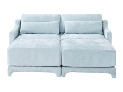Stylish Sofa With Ottoman And Lumbar Pillows, Ergonomic Design