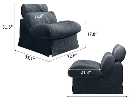 Accent Chair, Soft Medium Firm Upholstery For Living Room