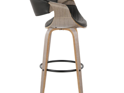 Symphony - Mid-Century Modern Fixed Height Barstool With Swivel With Round Footrest (Set of 2)