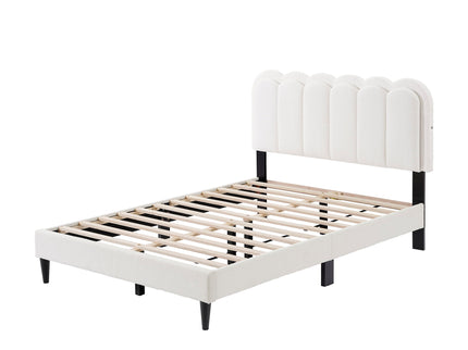 Lambswool Petal Headboard Bed Frame