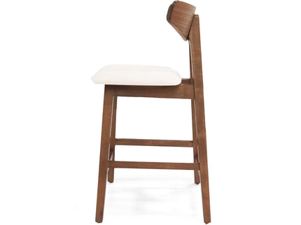 Mid Century Modern Counter Stool With V Shape Frame And Upholstered Seating