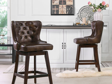 Holmes - Tufted High Back 360 Swivel Counter Height Barstool