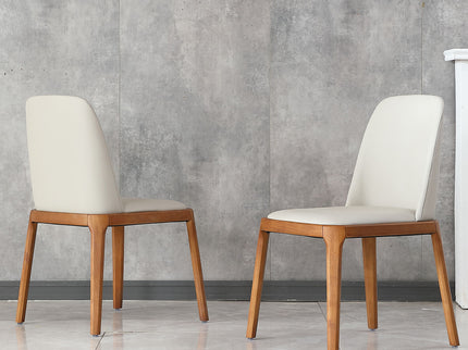 Modern Dining Chairs, Wooden Legs (Set of 2) - Gray