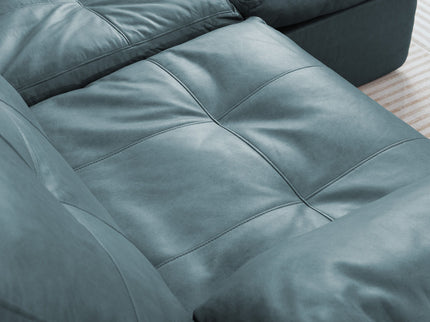 L - Shaped Modular 2 Seater Sofa With Movable Ottoman And High Density Sponge Cushions For Living Room