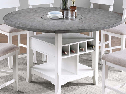 Contemporary Counter Height Dining Set With Built In Lazy Susan