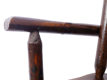 Rustic Bar Stool, Fir Wood Construction, Wide Armrest